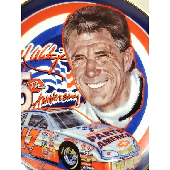 Darrell Waltrip Silver Anniversary Salute Year 1997 Wall Decor Plate 6 1/2" Vtg - Picture 2 of 12